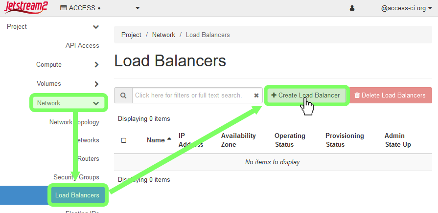 horizon create load balancer image