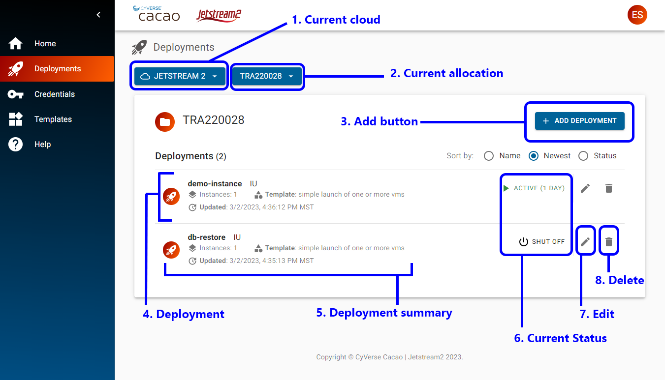 deployments view list